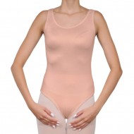 Κορμάκι μπαλέτου παιδικό με τιράντα μπεζ δέρματος
