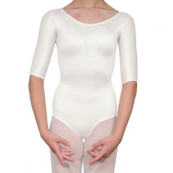Κορμάκι μπαλέτου γυναικείο με μανίκι 3/4 άσπρο Κορμάκι μπαλέτου γυναικείο με μανίκι 3/4 άσπρο