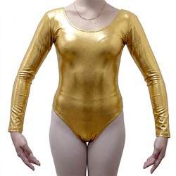 Κορμάκι Χορού Μανίκι 4/4 Γυναικείο Χρυσό