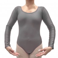 Κορμάκι μπαλέτου γυναικείο με μανίκι 4/4 γκρι