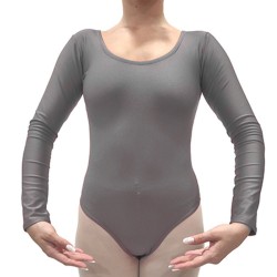 Κορμάκι μπαλέτου γυναικείο με μανίκι 4/4 γκρι