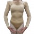 Κορμάκι μπαλέτου παιδικό με μανίκι 4/4 μπεζ δέρματος