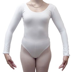 Κορμάκι μπαλέτου γυναικείο με μανίκι 4/4 άσπρο