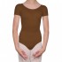 Κορμάκι μπαλέτου γυναικείο με κοντό μανίκι καφέ