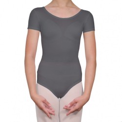 Κορμάκι μπαλέτου γυναικείο με κοντό μανίκι γκρι Κορμάκι μπαλέτου γυναικείο με κοντό μανίκι γκρι