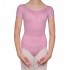 Κορμάκι μπαλέτου γυναικείο με κοντό μανίκι ροζ ανοιχτό