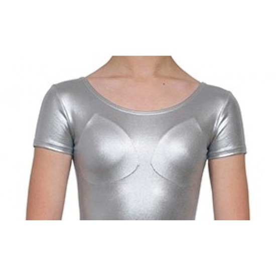 Κορμάκι Χορού Κοντό Μανίκι Παιδικό Ασημί