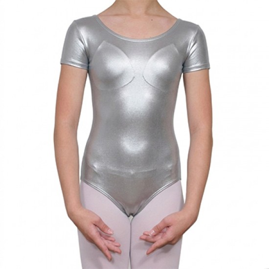 Κορμάκι Χορού Κοντό Μανίκι Παιδικό Ασημί