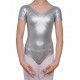 Κορμάκι Χορού Κοντό Μανίκι Παιδικό Ασημί