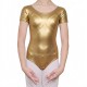 Κορμάκι Χορού Κοντό Μανίκι Παιδικό Χρυσό