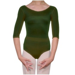 Κορμάκι μπαλέτου παιδικό με μανίκι 3/4 πράσινο