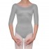 Κορμάκι μπαλέτου γυναικείο με μανίκι 3/4 γκρι