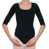 Κορμάκι μπαλέτου γυναικείο με μανίκι 3/4 μαύρο