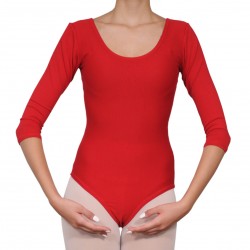 Κορμάκι μπαλέτου γυναικείο με μανίκι 3/4 κόκκινο Κορμάκι μπαλέτου γυναικείο με μανίκι 3/4 κόκκινο