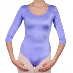 Κορμάκι μπαλέτου γυναικείο με μανίκι 3/4 μωβ Κορμάκι μπαλέτου γυναικείο με μανίκι 3/4 μωβ