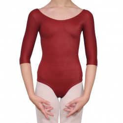 Κορμάκι μπαλέτου γυναικείο με μανίκι 3/4 καφέ Κορμάκι μπαλέτου γυναικείο με μανίκι 3/4 καφέ