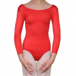 Κορμάκι μπαλέτου παιδικό με μανίκι 3/4 κόκκινο