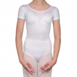 Κορμάκι μπαλέτου γυναικείο με κοντό μανίκι άσπρο Κορμάκι μπαλέτου γυναικείο με κοντό μανίκι άσπρο